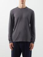 Tom Ford - Lyocell-blend Jersey Long-sleeved T-shirt - Mens - Dark Grey