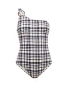 Matchesfashion.com Solid & Striped - The Juliana Gingham Seersucker Swimsuit - Womens - Black White