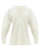 Homme Pliss Issey Miyake - Technical-pleated Long-sleeved T-shirt - Mens - Ivory