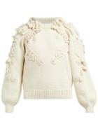 Matchesfashion.com Spencer Vladimir - Winter Bloom Wool Blend Sweater - Womens - Cream