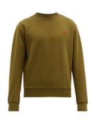 Matchesfashion.com Ami - Logo Embroidered Cotton Sweatshirt - Mens - Green