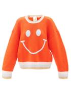 Joostricot - Smiley-embroidered Sweater - Womens - Red Multi