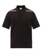 Matchesfashion.com Paul Smith - Signature-stripe Wool Polo Shirt - Mens - Black