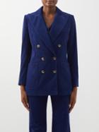 Bella Freud - Bianca Peak-lapel Corduroy Jacket - Womens - Navy