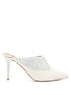 Matchesfashion.com Malone Souliers - Tilly Crystal Embellished Leather Mules - Womens - White