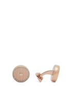 Matchesfashion.com Deakin & Francis - Striped Rose Gold-plated Cufflinks - Mens - Rose Gold
