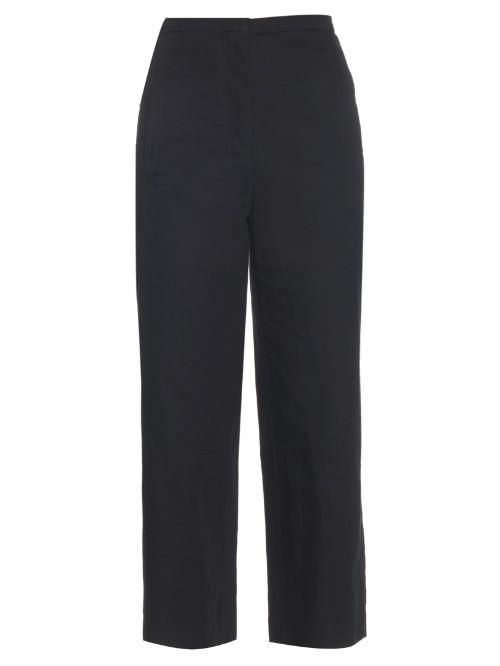 Lemaire High-waisted Cotton And Linen-blend Trousers