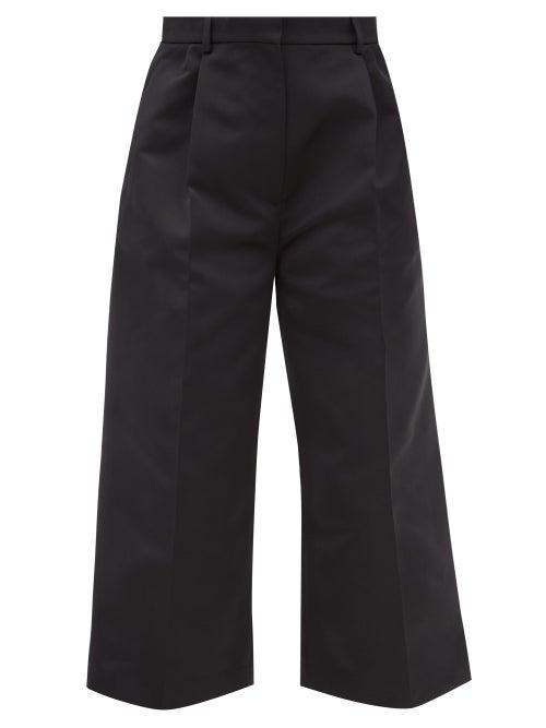 Matchesfashion.com Rochas - Straight-leg Duchess-satin Cropped Trousers - Womens - Black