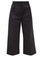Matchesfashion.com Rochas - Straight-leg Duchess-satin Cropped Trousers - Womens - Black