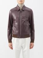 Tom Ford - Flap-pocket Leather Jacket - Mens - Dark Purple