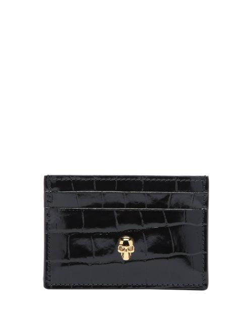 Matchesfashion.com Alexander Mcqueen - Crocodile-effect Leather Cardholder - Womens - Black