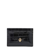 Matchesfashion.com Alexander Mcqueen - Crocodile-effect Leather Cardholder - Womens - Black