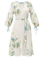 Matchesfashion.com D'ascoli - Old Rose Cotton Midi Dress - Womens - Blue