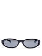 Matchesfashion.com Balenciaga - Mirrored Oval Frame Acetate Sunglasses - Womens - Black