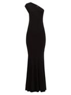Matchesfashion.com Norma Kamali - One Shoulder Stretch Jersey Maxi Dress - Womens - Black