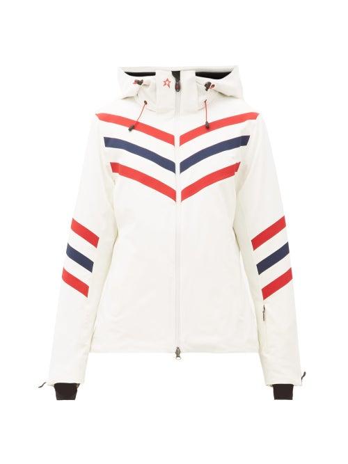 Matchesfashion.com Perfect Moment - Chevron Striped Technical Ski Jacket - Womens - White