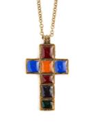 Matchesfashion.com Gucci - Jewel Cross Pendant Necklace - Womens - Multi