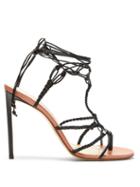 Matchesfashion.com Francesco Russo - Braided Ankle Strap Leather Sandals - Womens - Black
