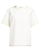 Matchesfashion.com Stella Mccartney - Rainbow Stitch Cotton T Shirt - Womens - White