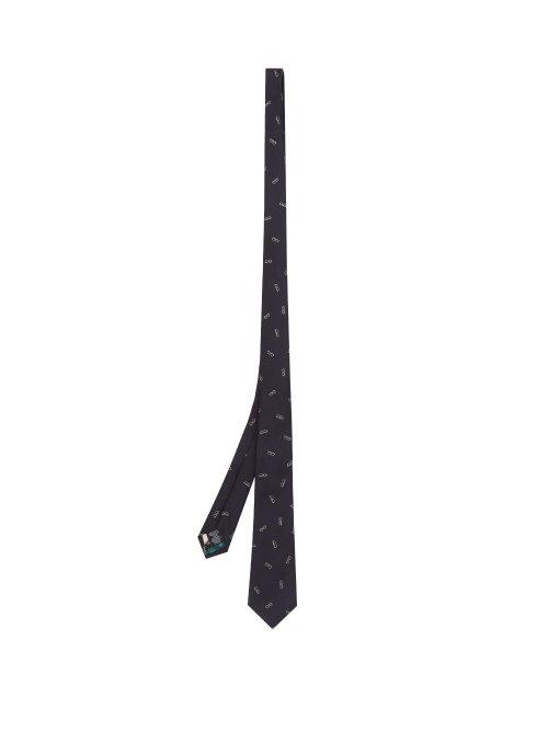 Matchesfashion.com Paul Smith - Jacquard Spectacle Motif Silk Faille Tie - Mens - Blue Multi