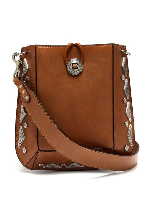 Matchesfashion.com Isabel Marant - Oskan Stud Embellished Leather Shoulder Bag - Womens - Camel