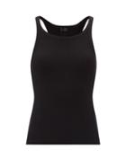 Matchesfashion.com Moncler - Logo-print Ribbed Cotton-blend Tank Top - Womens - Black