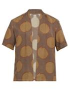 Matchesfashion.com Sasquatchfabrix - Sun Dots Printed Haori Shirt - Mens - Beige