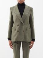 Blaz Milano - Ferien Pinstriped Wool-blend Blazer - Womens - Light Khaki