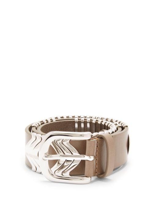 Matchesfashion.com Isabel Marant - Tehora Embellished Leather Belt - Womens - Khaki