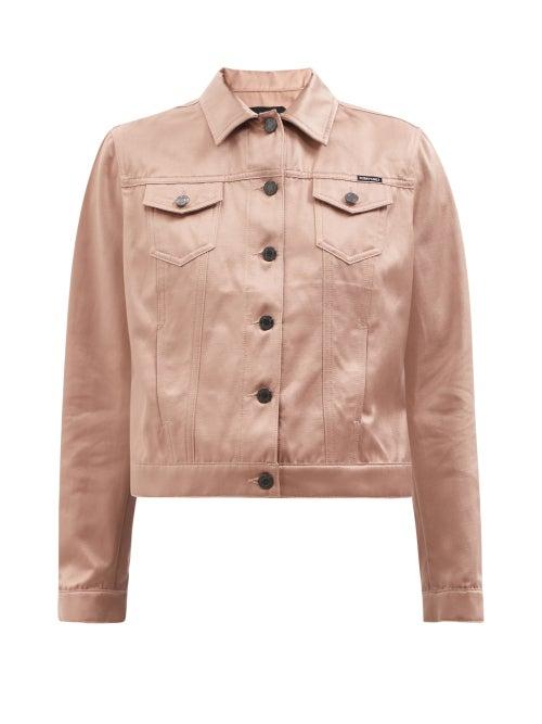 Tom Ford - Silk And Cotton-blend Denim Jacket - Womens - Light Pink