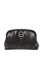 Balenciaga - Frame Xs B-logo Leather Clutch - Womens - Black