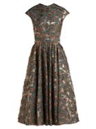 Rochas Metallic Floral-brocade Dress