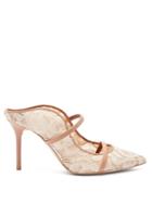 Matchesfashion.com Malone Souliers - Maureen Floral-lace Mules - Womens - Nude