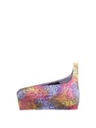 Isabel Marant - Salome Abstract-print One-shoulder Bikini Top - Womens - Yellow Multi