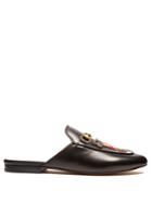 Gucci Princetown Embellished Leather Backless Loafers