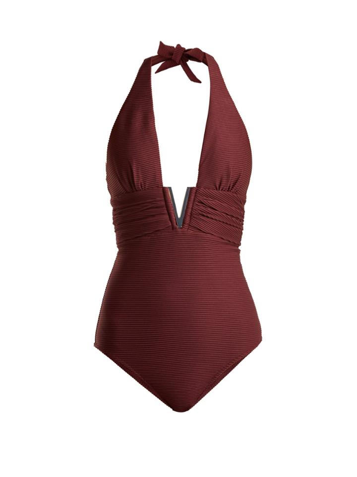 Heidi Klein Monaco V-bar Ribbed Swimsuit