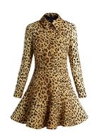 Valentino Leopard-print Wool-silk Crepe Dress