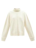 Jil Sander - Slit-back Roll-neck Wool-blend Sweater - Womens - Cream