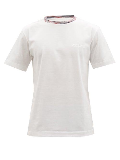 Missoni - Striped-neck Cotton-jersey T-shirt - Mens - White