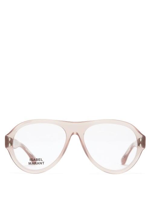 Matchesfashion.com Isabel Marant Eyewear - Trendy Aviator Acetate And Metal Glasses - Womens - Nude