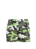 Matchesfashion.com Valentino Garavani - Camouflage-print Swim Shorts - Mens - Green Multi
