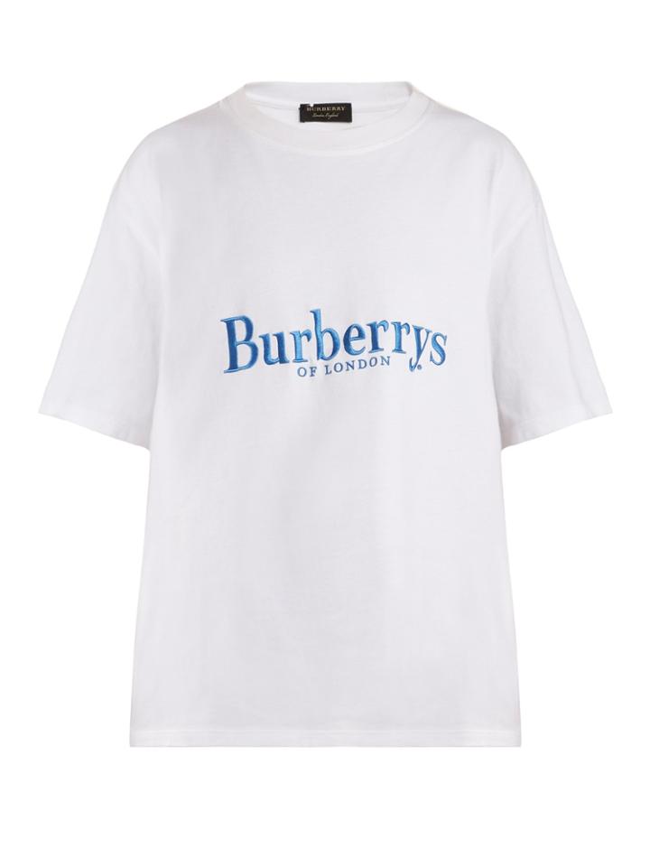 Burberry Logo-embroidered Cotton T-shirt