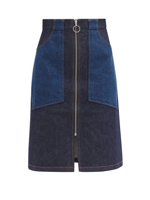 Matchesfashion.com A.p.c. - Joe Patch-pocket Denim Skirt - Womens - Dark Denim