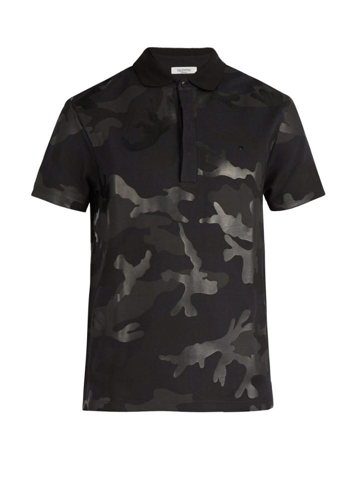 Valentino Camouflage Cotton Polo Shirt