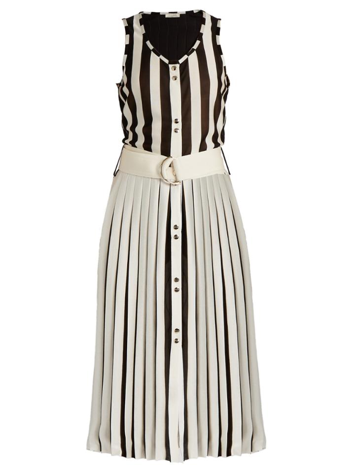 Nina Ricci Striped-knit Sleeveless Dress