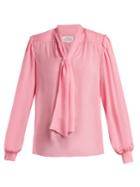 Maison Margiela Tie-neck Silk Blouse