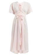 Matchesfashion.com Loup Charmant - Nautilus Cotton Wrap Dress - Womens - Pink