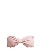 Matchesfashion.com Marysia - Antibes Scallop Edge Bandeau Bikini Top - Womens - Light Pink