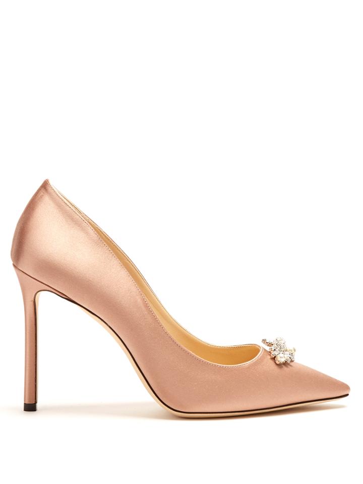 Jimmy Choo Alexa 100mm Crystal-embellished Satin Pumps