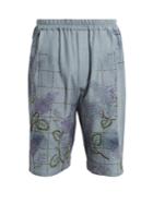 By Walid Mido Embroidered Antique-linen Shorts